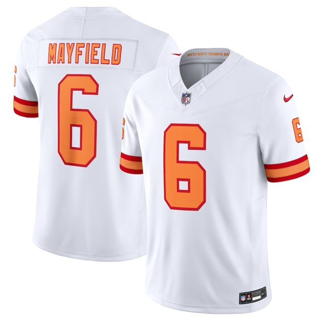 Men's Tampa Bay Buccaneers #6 Baker Mayfield White 2025 F.U.S.E. Vapor Limited Stitched Jersey